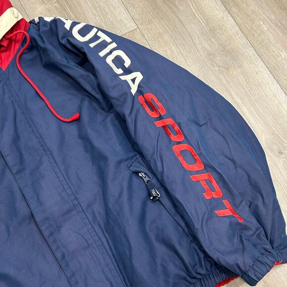 vintage 90s  Nautica Sport reversible jacket Colorblock Size Large L B5 - Picture 3 of 7